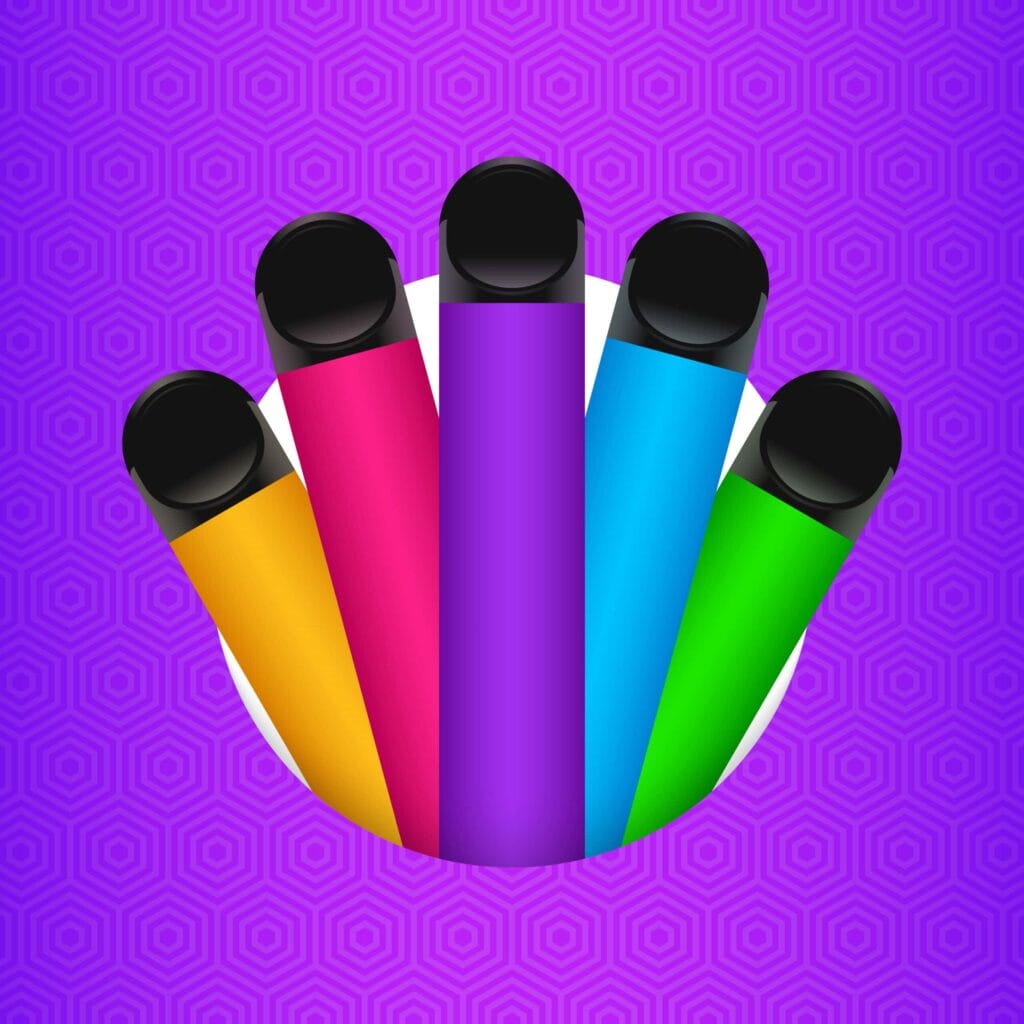 Olika färger på CBD Vapes