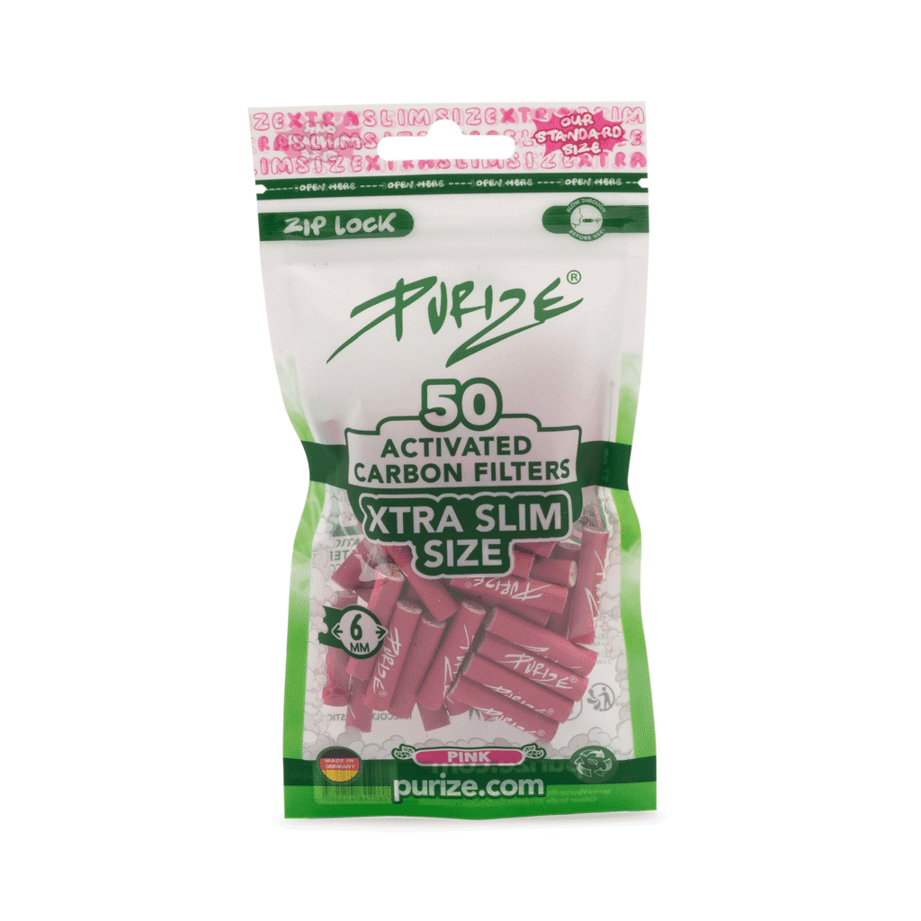 Purize extra slim carbon filter front Pink