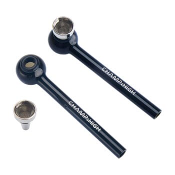 Två svarta glaspipor i borosilikatglas från Champ High