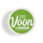 Green apple hemp pouch packaging design. Front.