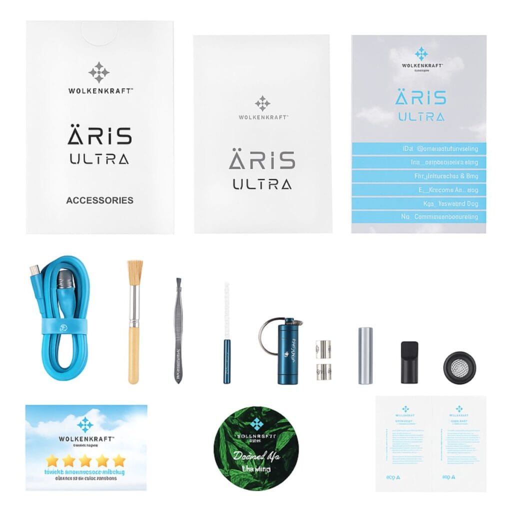WOLKENKRAFT ARiS ULTRA Dry Herb Vaporizer night blue parts
