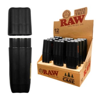 RAW Pre-Roll Case för 3 cones - svart förvaringsask