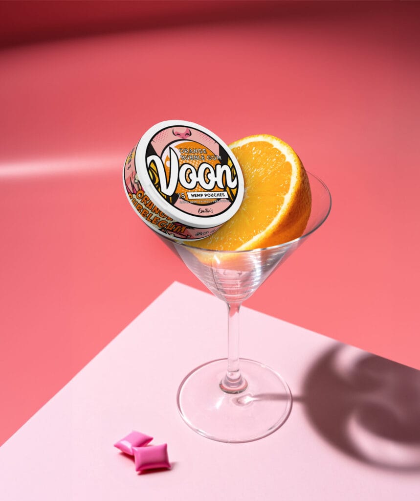 Voon Orange Bubblegum with coctail glass