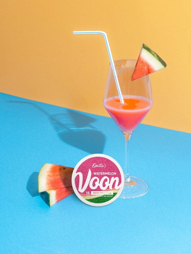 Waterlemon drink with straw
