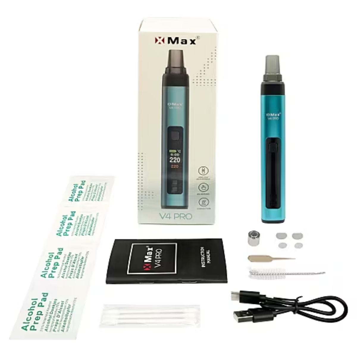 XMAX V4 Pro Dry herb vaporizer blue package