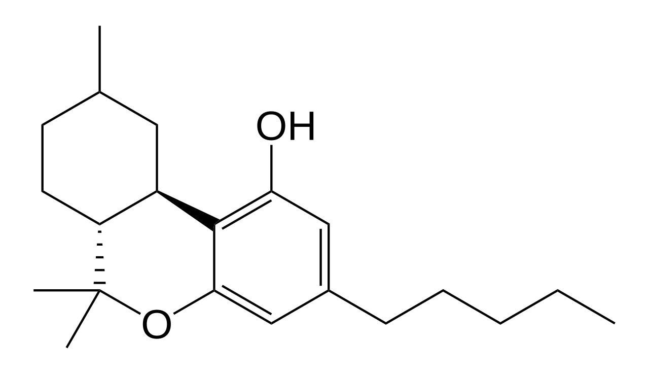 Strukturformel för hexahydrocannabinol (HHC)