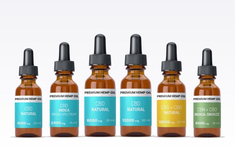 Raw Hemps Premium CBD-oljor i olika styrkor på rad
