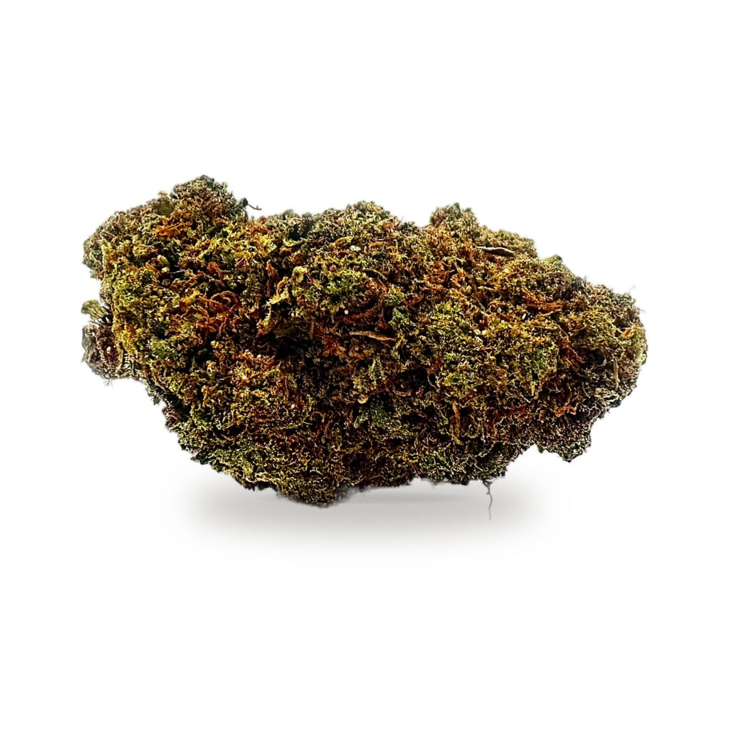 Berry Bomb CBD-blomma från Raw Hemp, mörkgröna buds med pistiller och trikomer