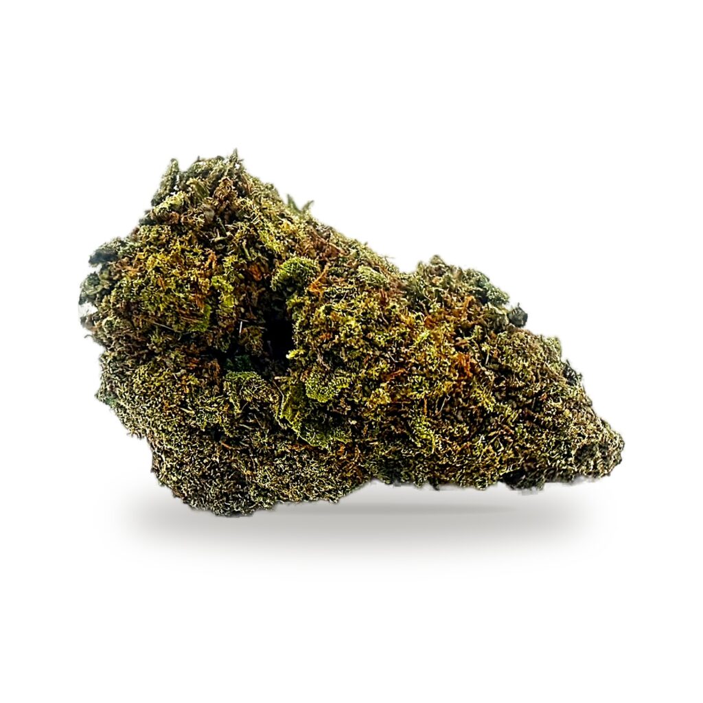 Candy Kush CBD-blomma från Raw Hemp, ljusgröna och täta buds med mycket trikomer