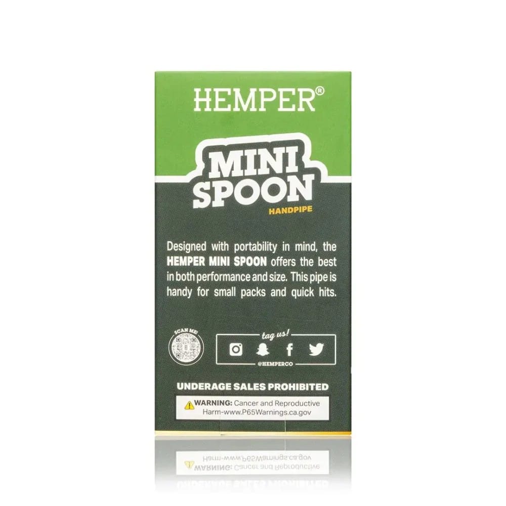Baksidan av förpackningen till Hemper Mini Spoon