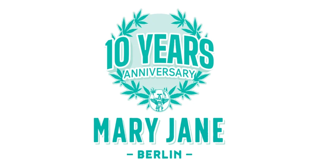 Jubileumslogga för Mary Jane Berlin, tio år 2026