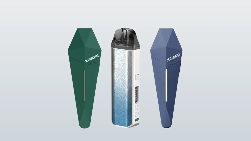 XVAPE Lanza i grönt, Aria+ i Frostwave och Lanza i blått